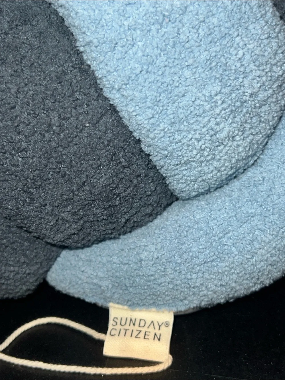 Sunday Citizen 2-tone blues knotted “snug” pillow- NWT